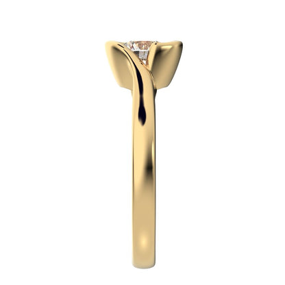 0.67 ct Round Cut Simulated Clear Diamond dainty classic solitaire infinity eye vintage 14K / 18K Solid Yellow Gold engagement ring