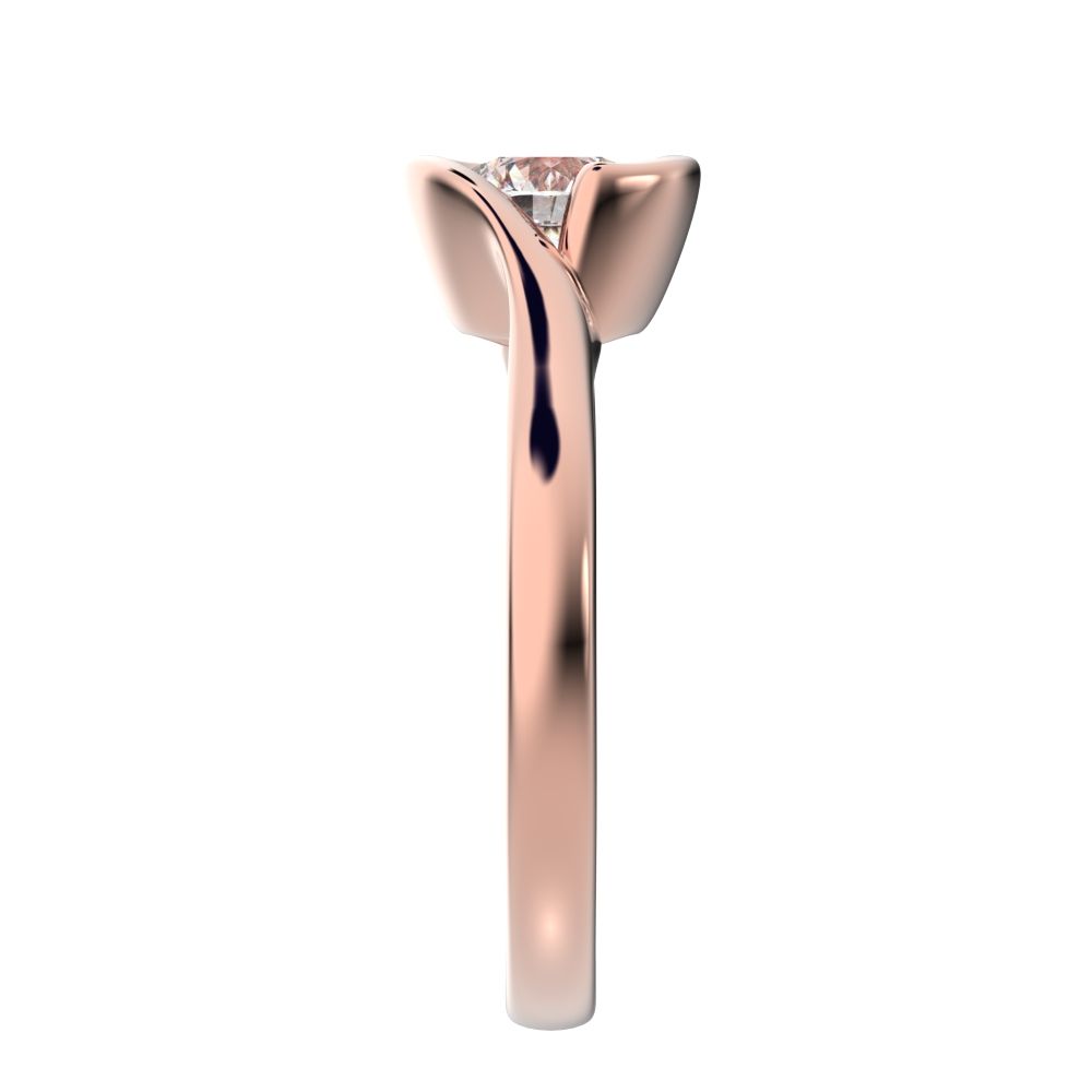 0.67 ct Round Cut Moissanite anniversary classic solitaire infinity eye vintage 14K / 18K Solid Rose Gold engagement ring