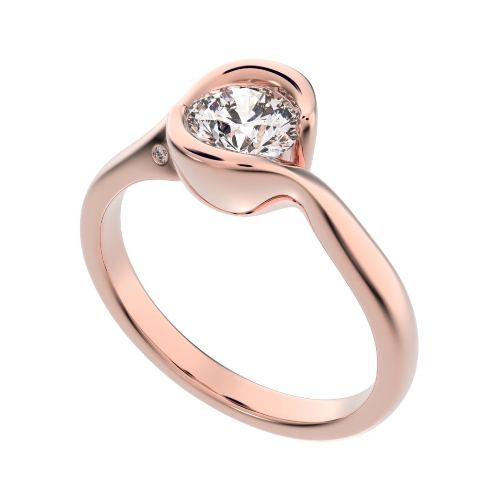 0.67 ct Round Cut Simulated Clear Diamond anniversary classic solitaire infinity eye vintage 14K / 18K Solid Rose Gold engagement ring