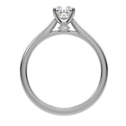 0.53 ct Princess Cut Simulated Clear Diamond anniversary solitaire classic vintage 14K / 18K Solid White Gold engagement ring