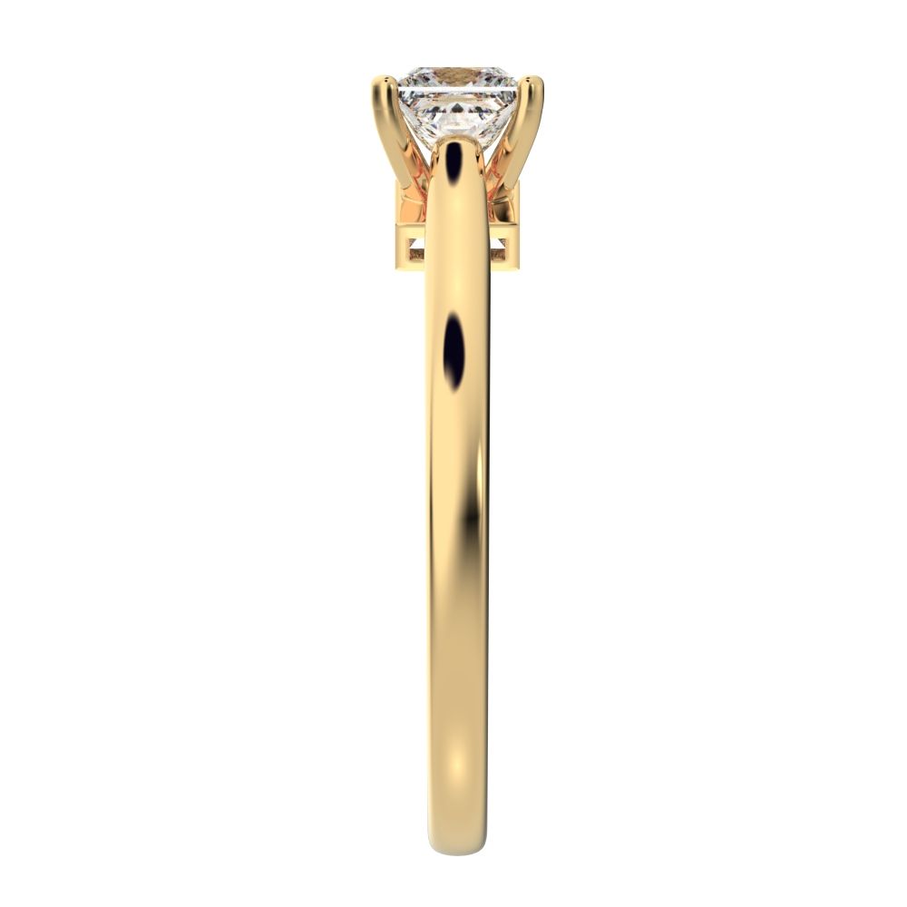 0.53 ct Princess Cut Moissanite anniversary solitaire classic vintage 14K / 18K Solid Yellow Gold engagement ring