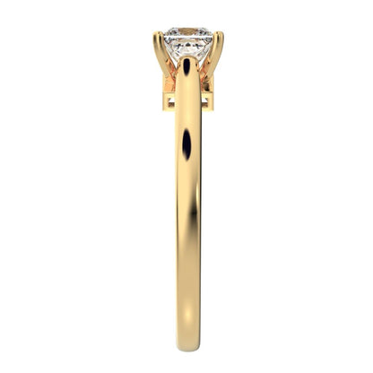 0.53 ct Princess Cut Moissanite anniversary solitaire classic vintage 14K / 18K Solid Yellow Gold engagement ring