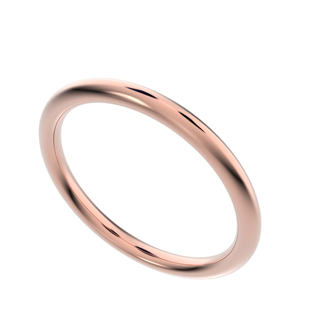 Classic Rose Gold Stackable Wedding Band - Plain, Dainty and Minimilistic - Solid Gold