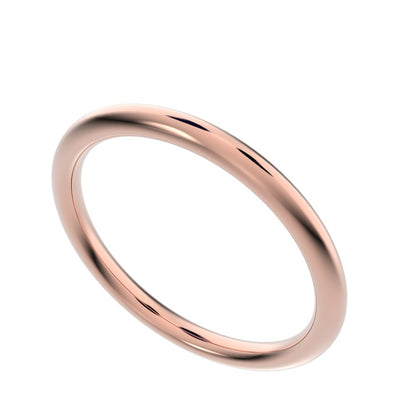 plain ct dainty Minimalist classic simple Stackable solid 14K / 18K Solid Rose Gold everyday wedding band