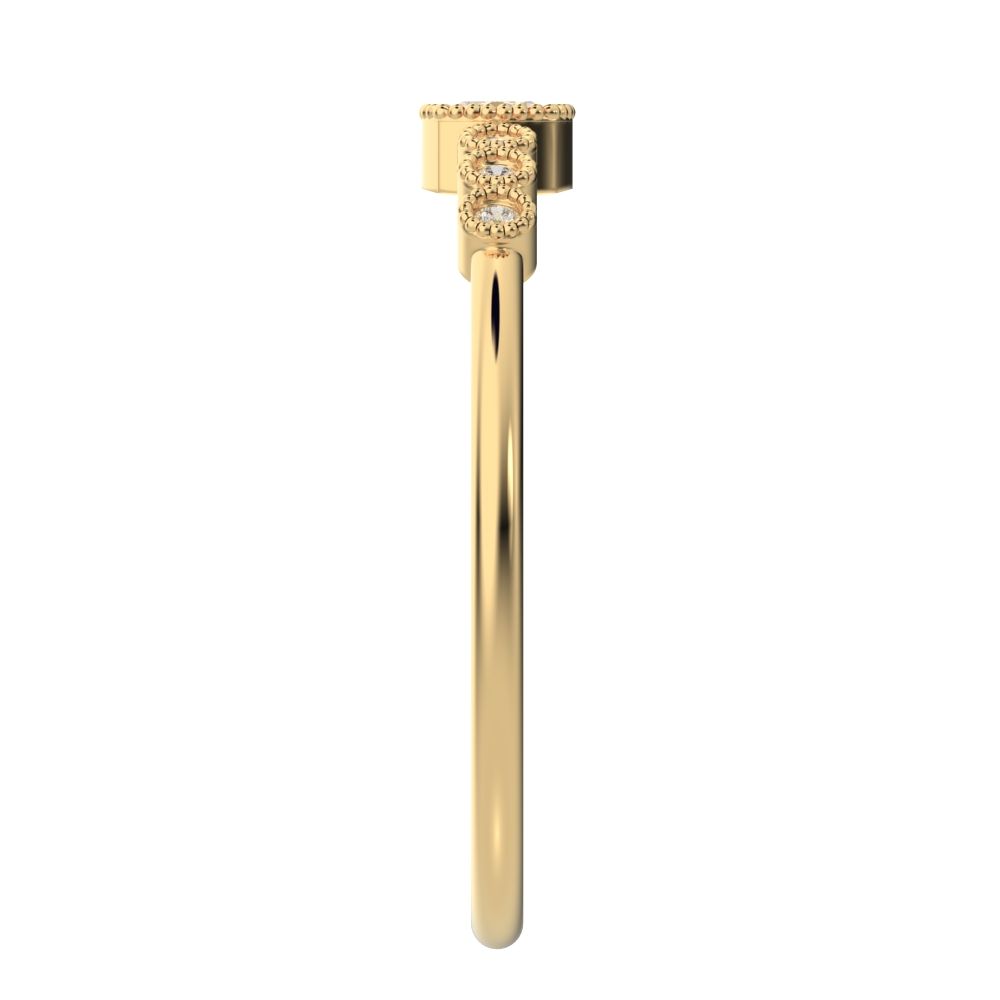 0.225 ct Cushion Cut Simulated Clear Diamond dainty halo Minimalist solitaire with accents 14K / 18K Solid Yellow Gold everyday ring