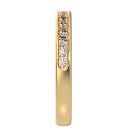 0.4 ct Round Cut Moissanite dainty Minimalist channel Stackable half eternity vintage 14K / 18K Solid Yellow Gold everyday wedding band