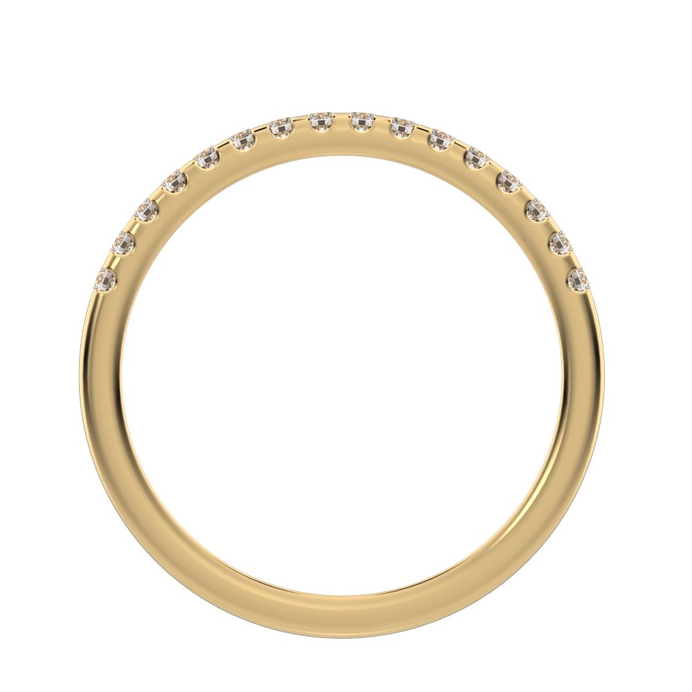 0.24 ct Round Cut Moissanite dainty Minimalist channel Stackable half eternity vintage 14K / 18K Solid Yellow Gold everyday wedding band