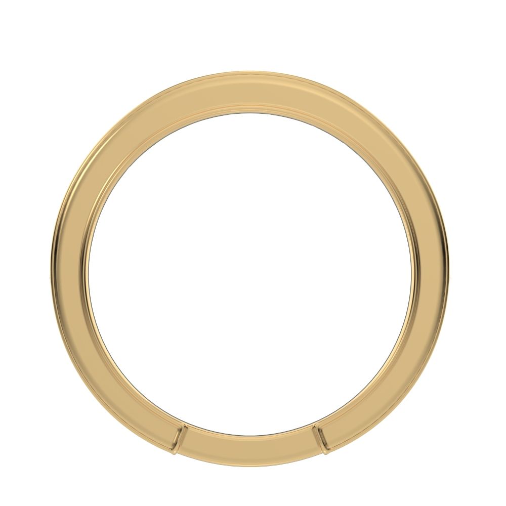 0.42Ct Round Cut Simulated Clear Diamond Minimalist channel Stackable half eternity 14K / 18K Solid Yellow Gold everyday wedding band