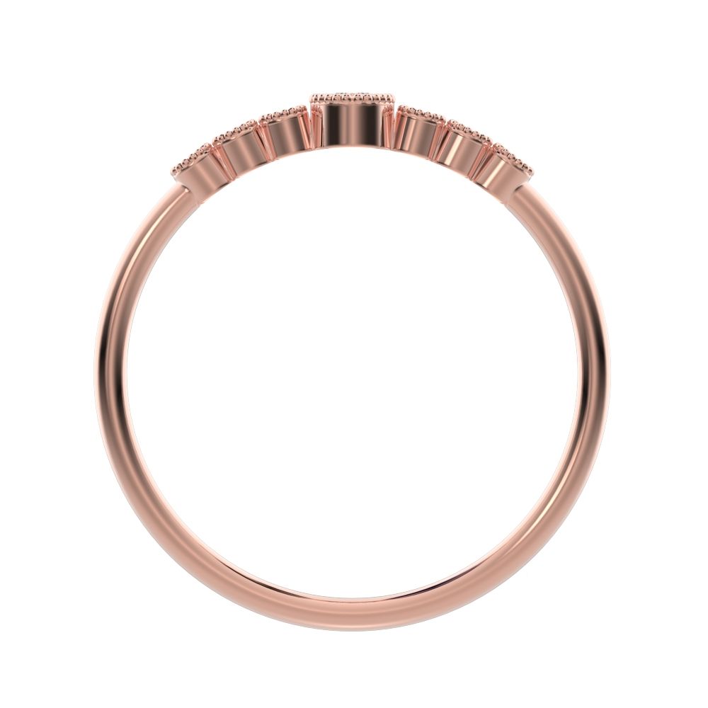 0.225 ct Pear Cut Moissanite dainty halo Minimalist solitaire with accents bezel milgrain eye 14K / 18K Solid Rose Gold everyday ring