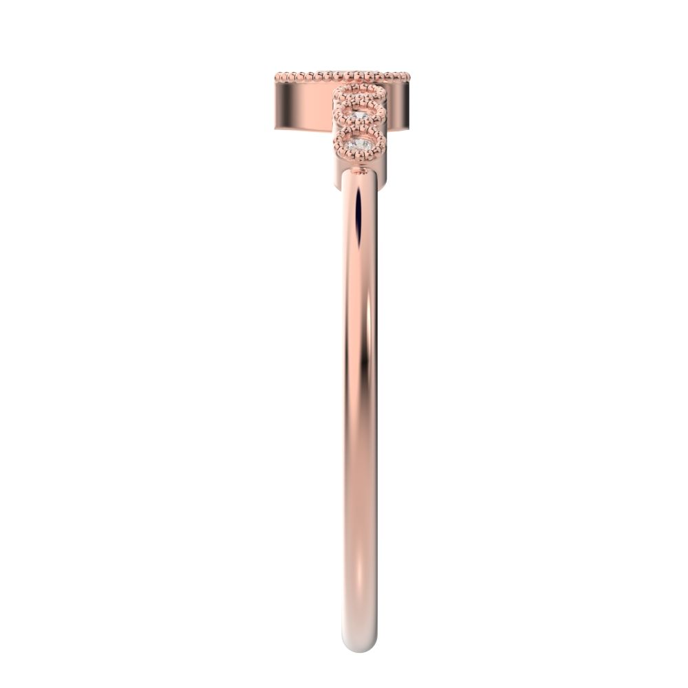 0.225 ct Pear Cut Simulated Clear Diamond dainty halo Minimalist solitaire with accents eye 14K / 18K Solid Rose Gold everyday ring