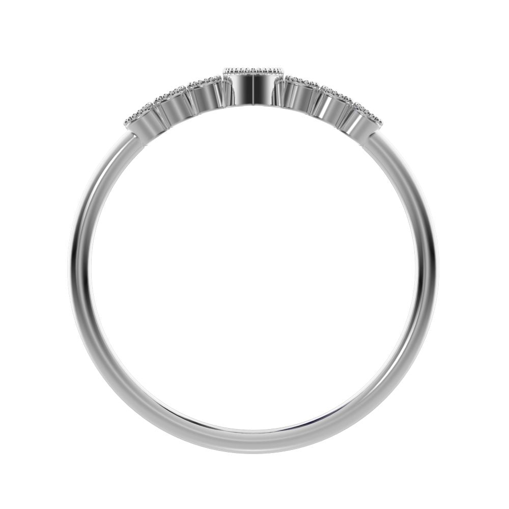 0.185 ct Marquise Cut Simulated Clear Diamond dainty halo Minimalist solitaire with accents 14K / 18K Solid White Gold everyday ring