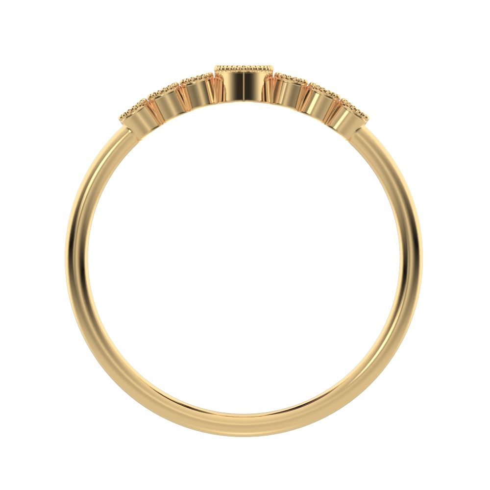 0.185 ct Marquise Cut Moissanite dainty halo Minimalist solitaire with accents bezel milgrain 14K / 18K Solid Yellow Gold everyday ring
