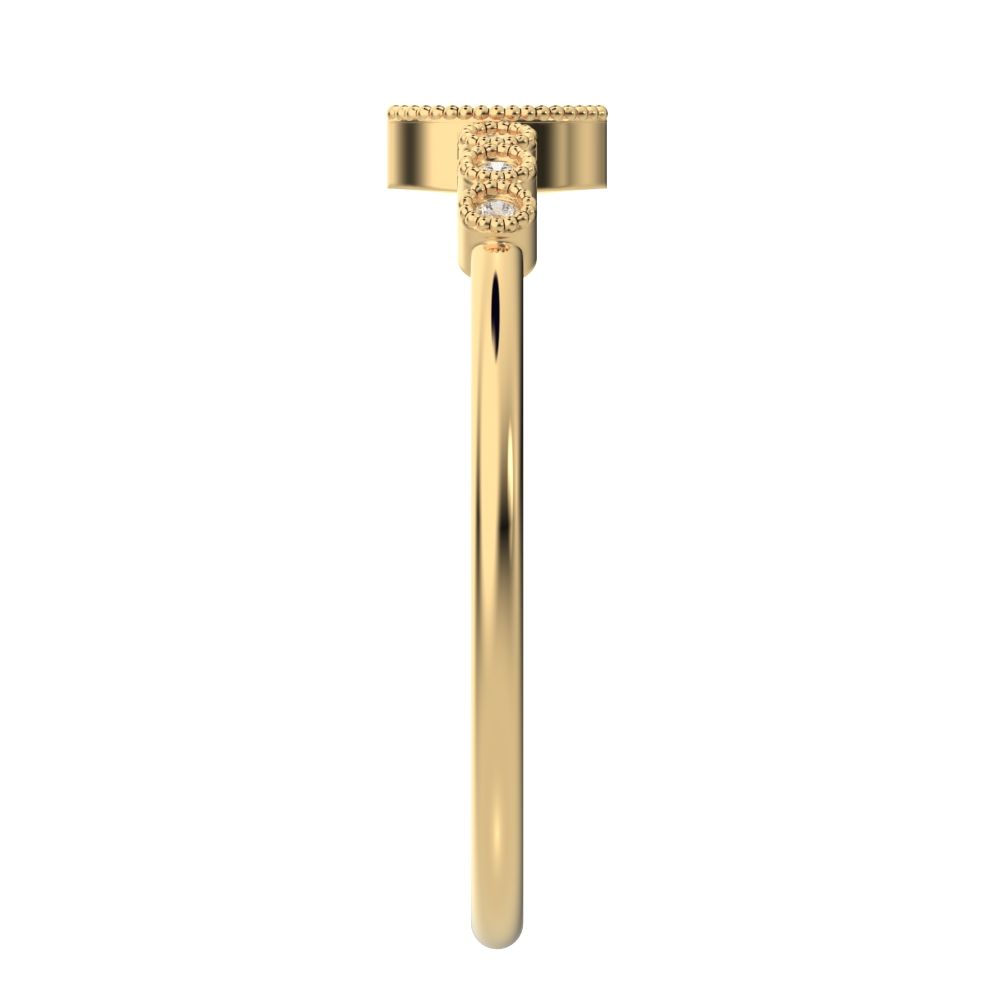 0.185 ct Marquise Cut Moissanite dainty halo Minimalist solitaire with accents bezel milgrain 14K / 18K Solid Yellow Gold everyday ring