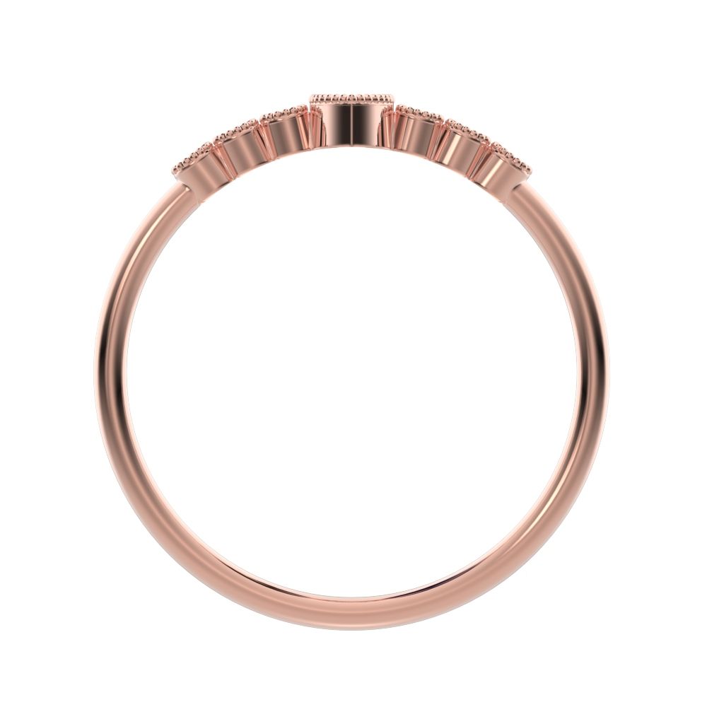 0.185 ct Marquise Cut Simulated Clear Diamond dainty halo Minimalist solitaire with accents 14K / 18K Solid Rose Gold everyday ring