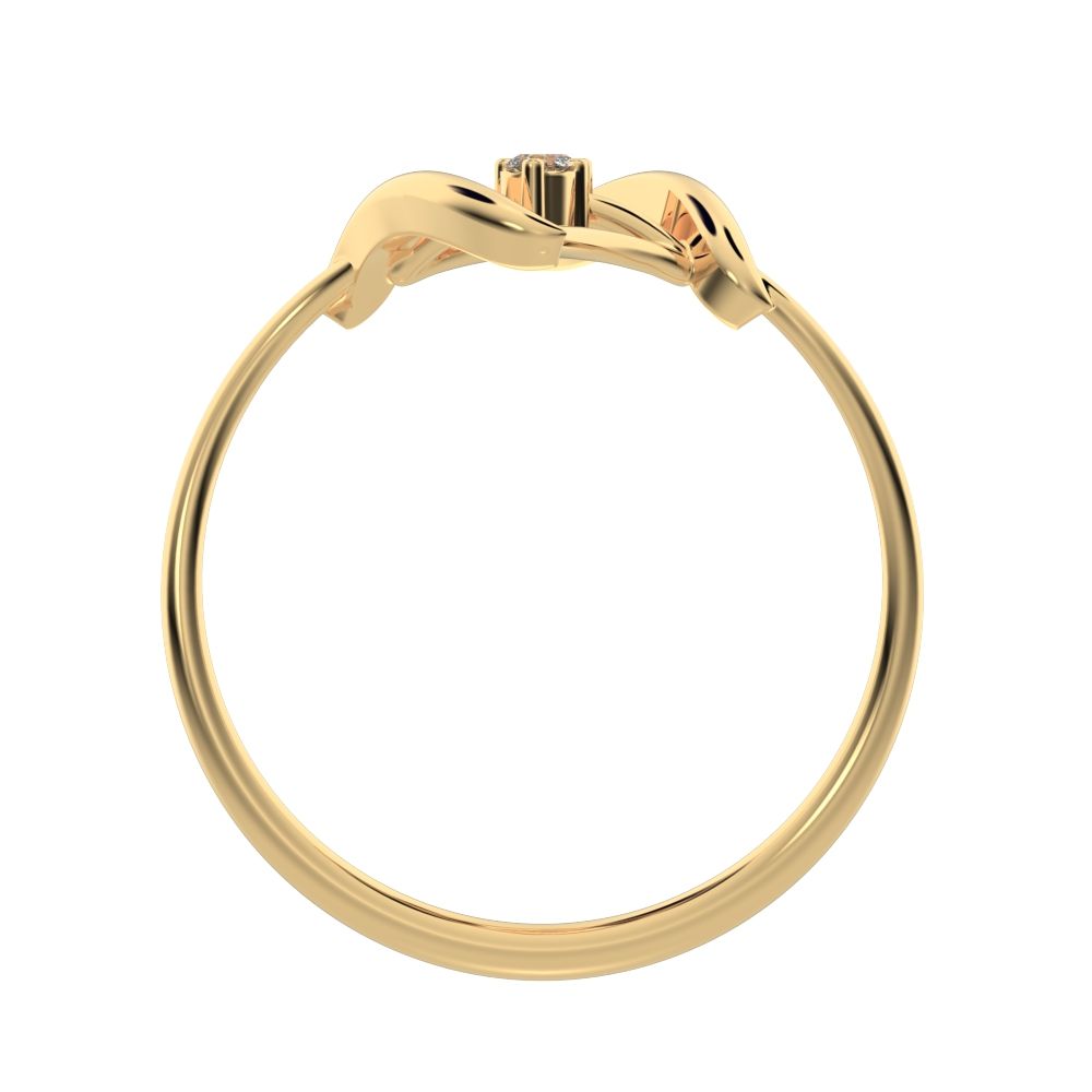 0.04 ct Round Cut Simulated Clear Diamond dainty Minimalist 2 stone spiral open light cocktail 14K / 18K Solid Yellow Gold everyday ring