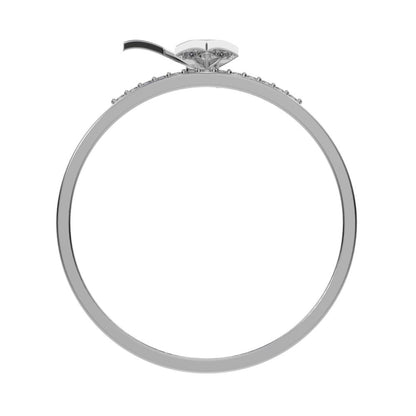0.0525 ct Round Cut Moissanite dainty Minimalist flower Stackable Half Eternity halo cocktail 14K / 18K Solid White Gold everyday ring