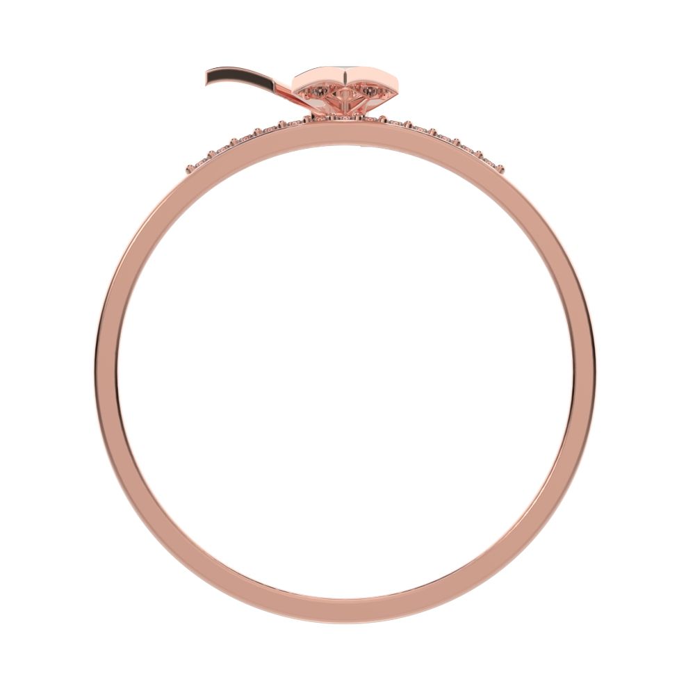 0.0525 ct Round Cut Moissanite dainty Minimalist flower Stackable Half Eternity halo cocktail 14K / 18K Solid Rose Gold everyday ring