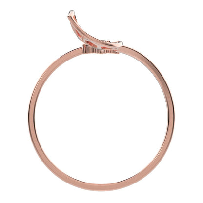 0.105 ct Round Cut Simulated Clear Diamond dainty Minimalist cluster petal halo spiral cocktail 14K / 18K Solid Rose Gold everyday ring