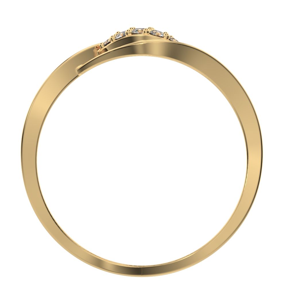 0.12 ct Round Cut Moissanite dainty Minimalist eye infinity cluster floral split shank 14K / 18K Solid Yellow Gold everyday ring