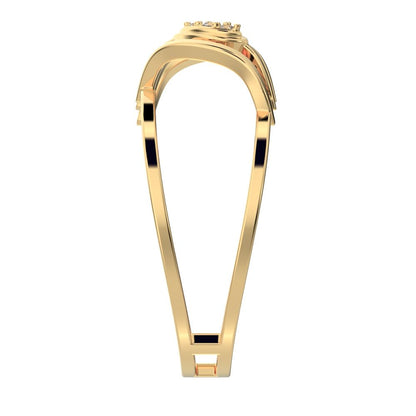 0.03 ct Round Cut Simulated Clear Diamond dainty Minimalist eye infinity Dual-band Cocktail 14K / 18K Solid Yellow Gold everyday ring