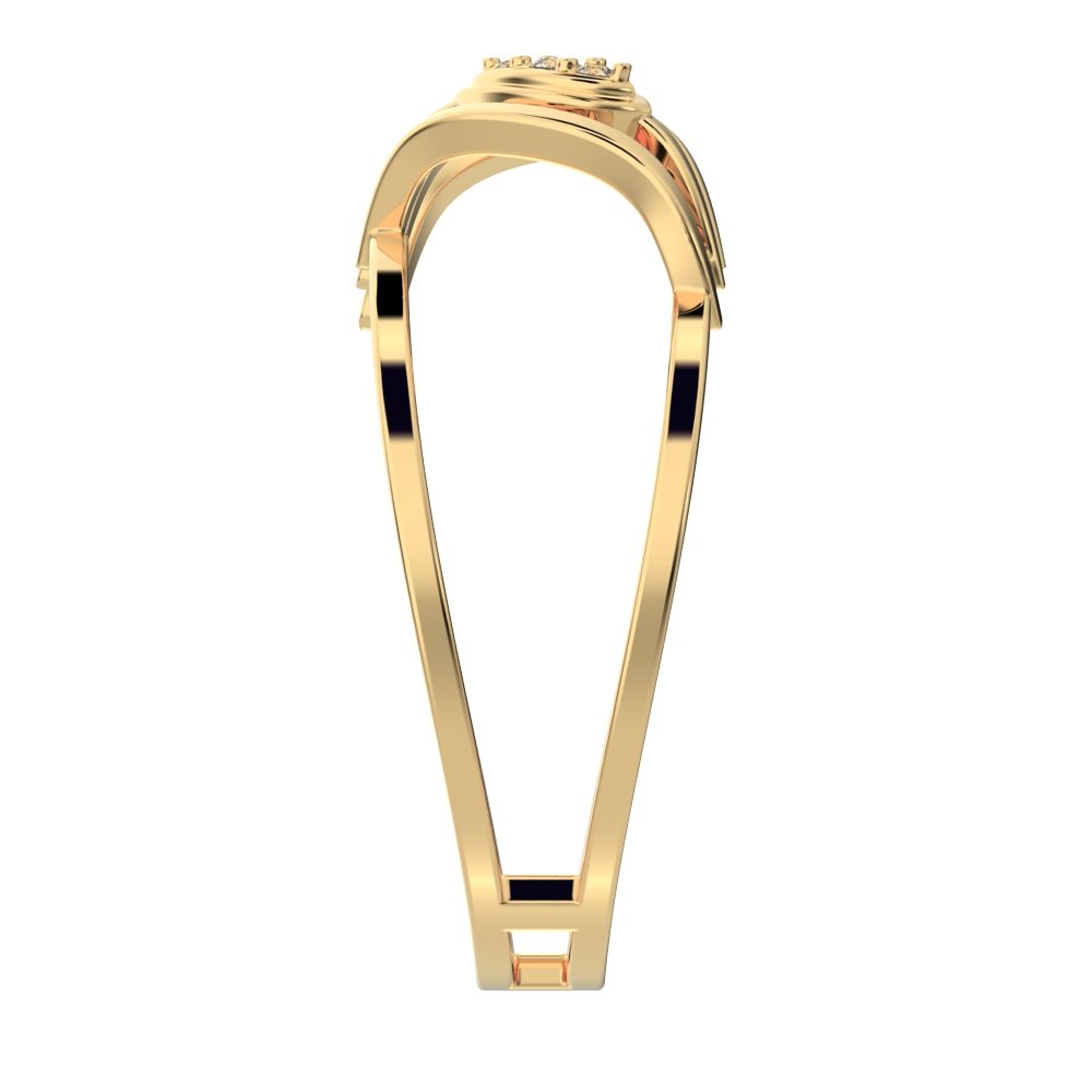 0.03 ct Round Cut Moissanite dainty Minimalist cluster eye infinity Dual-band Cocktail 14K / 18K Solid Yellow Gold everyday ring