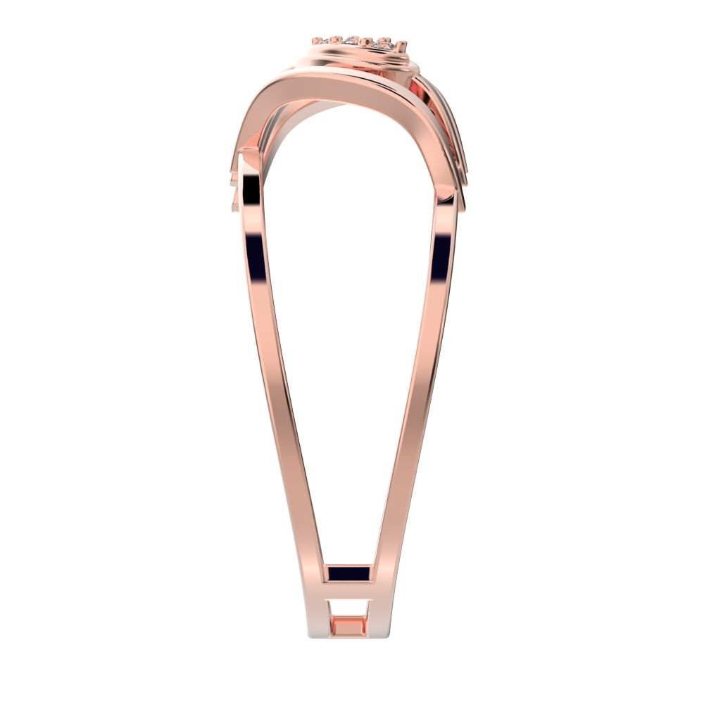 0.03 ct Round Cut Simulated Clear Diamond dainty Minimalist cluster eye infinity Dual-band Cocktail 14K / 18K Solid Rose Gold everyday ring