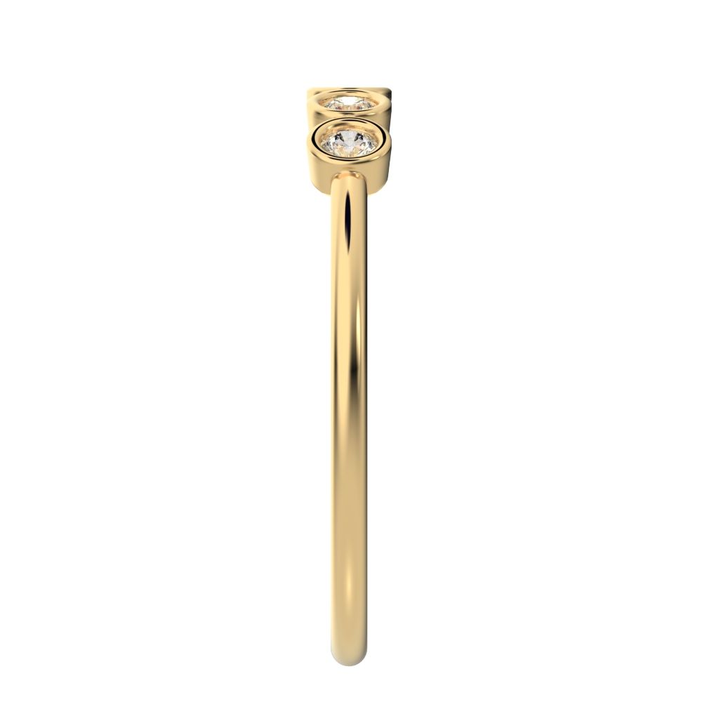 0.15 ct Round Cut Moissanite dainty Stackable Minimalist bezel Half Eternity 14K / 18K Solid Yellow Gold everyday wedding band