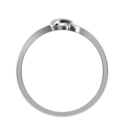 0.08 ct Round Cut Moissanite dainty Minimalist cluster infinity light 14K / 18K Solid White Gold everyday ring
