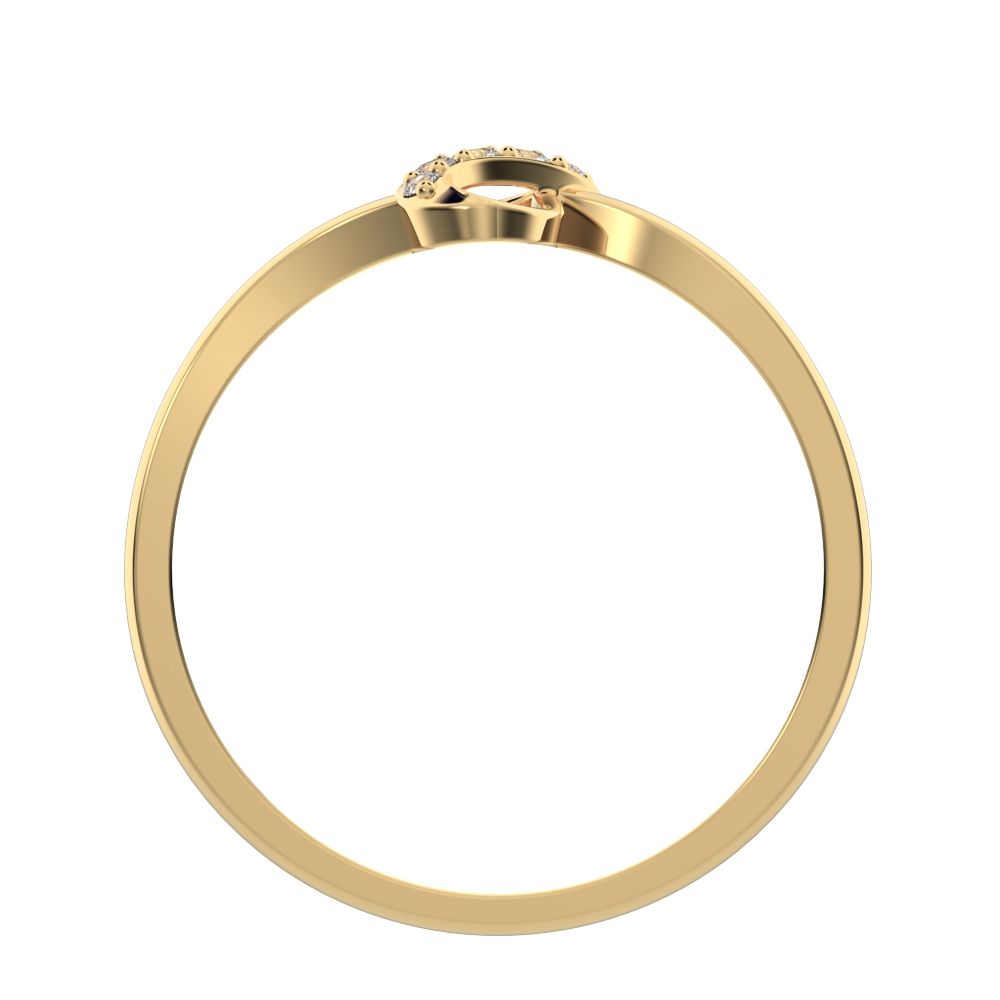 0.08 ct Round Cut Simulated Clear Diamond dainty Minimalist cluster infinity light 14K / 18K Solid Yellow Gold everyday ring