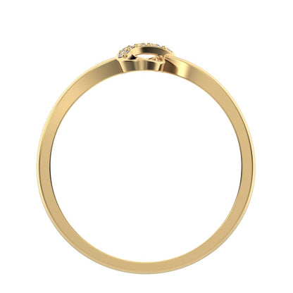 0.08 ct Round Cut Moissanite dainty Minimalist cluster infinity light 14K / 18K Solid Yellow Gold everyday ring