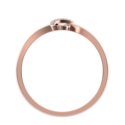 0.08 ct Round Cut Simulated Clear Diamond dainty Minimalist cluster infinity light 14K / 18K Solid Rose Gold everyday ring