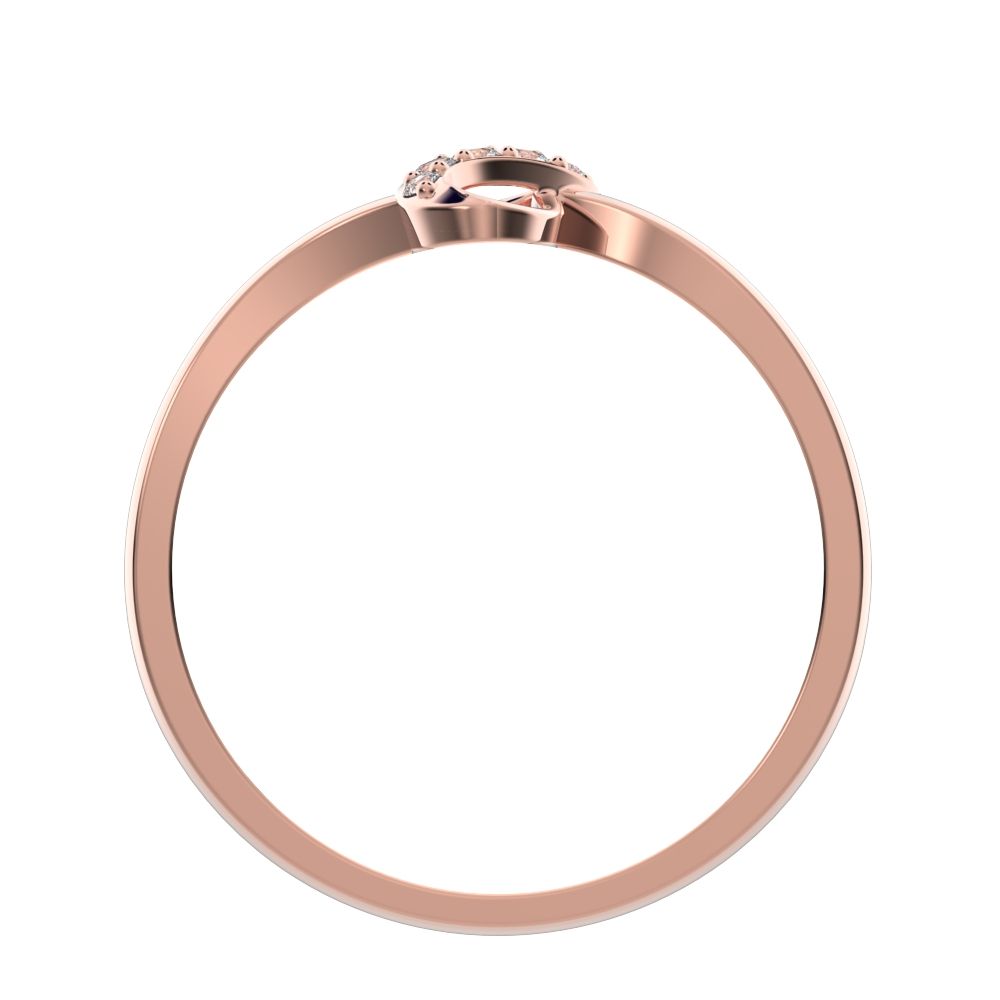 0.08 ct Round Cut Moissanite dainty Minimalist cluster infinity light 14K / 18K Solid Rose Gold everyday ring