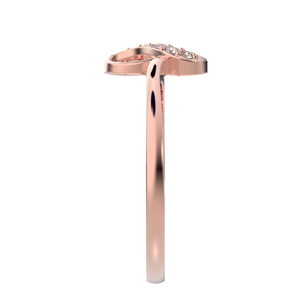 0.08 ct Round Cut Moissanite dainty Minimalist cluster infinity light 14K / 18K Solid Rose Gold everyday ring