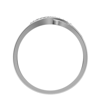 0.095 ct Round Cut Simulated Clear Diamond dainty Minimalist cluster infinity eye split shank 14K / 18K Solid White Gold everyday ring