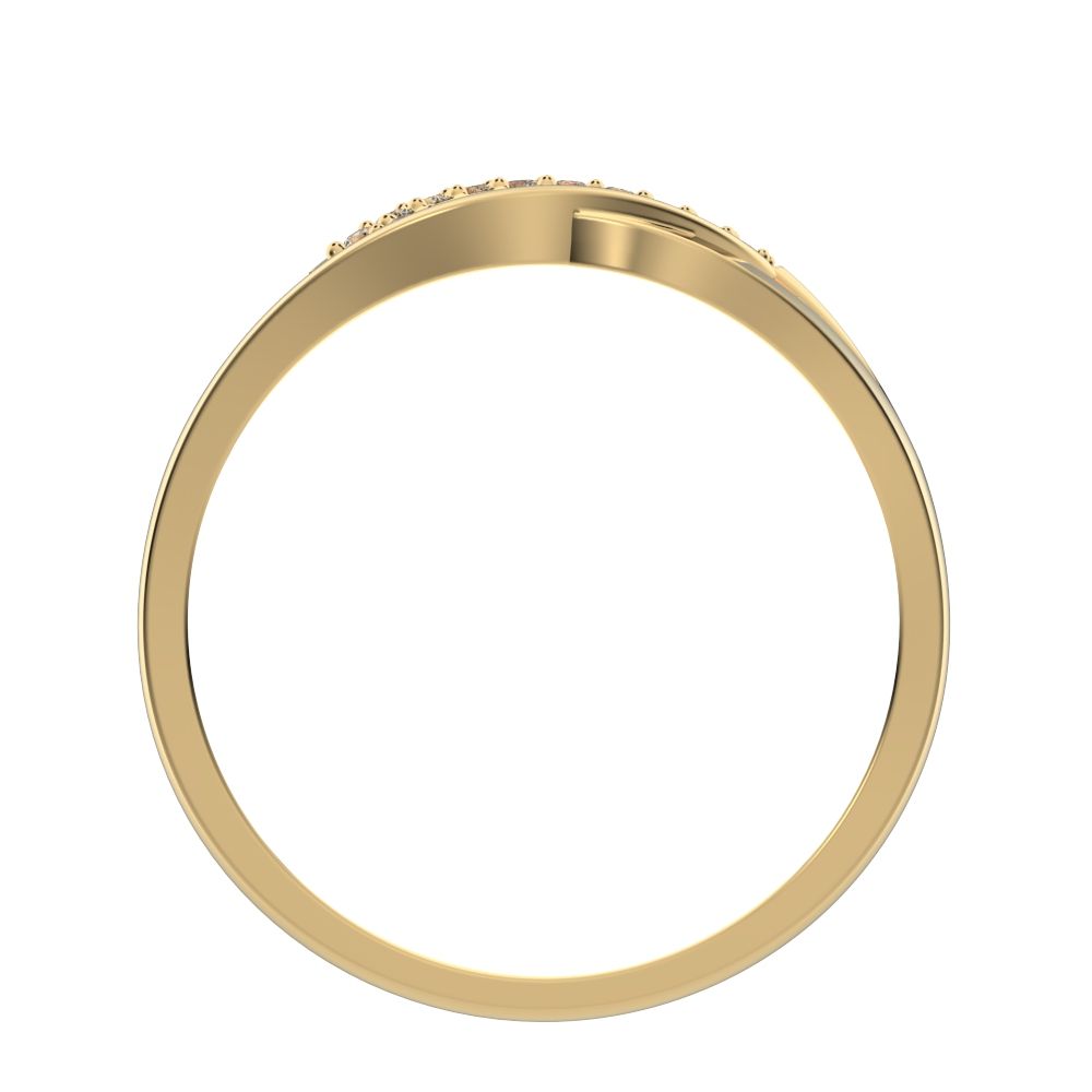 0.095 ct Round Cut Simulated Clear Diamond dainty Minimalist cluster infinity eye split shank 14K / 18K Solid Yellow Gold everyday ring