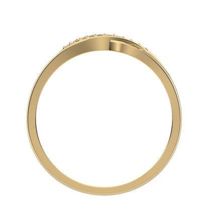 0.095 ct Round Cut Simulated Clear Diamond dainty Minimalist cluster infinity eye split shank 14K / 18K Solid Yellow Gold everyday ring