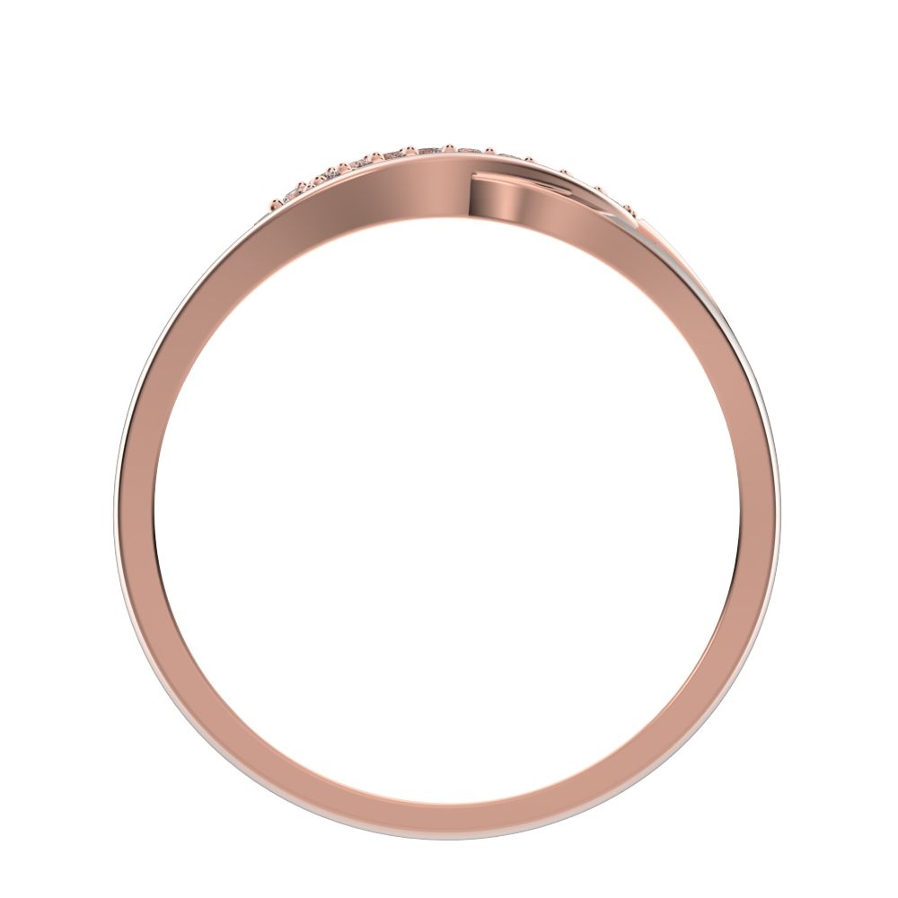 0.095 ct Round Cut Simulated Clear Diamond dainty Minimalist cluster infinity light eye split shank 14K / 18K Solid Rose Gold everyday ring