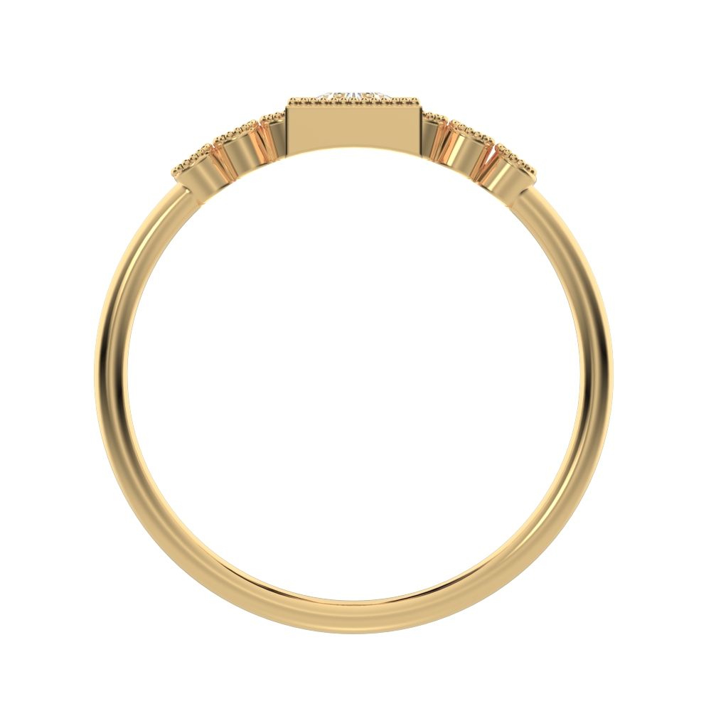 0.39 ct Triangle Cut Simulated Clear Diamond dainty halo Minimalist solitaire with accents 14K / 18K Solid Yellow Gold everyday ring