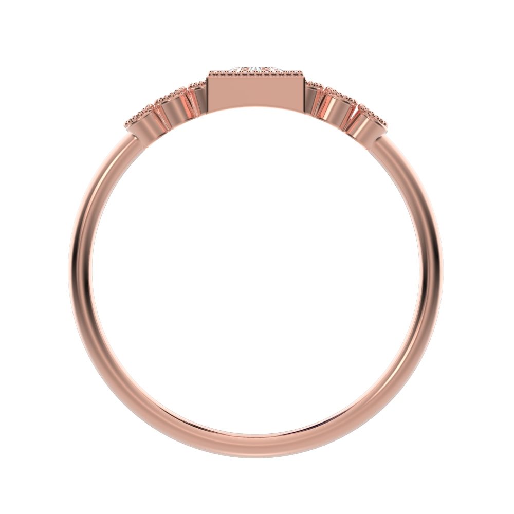 0.39 ct Triangle Cut Simulated Clear Diamond dainty halo Minimalist solitaire with accents pyramid 14K / 18K Solid Rose Gold everyday ring
