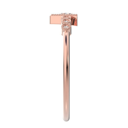 0.39 ct Triangle Cut Simulated Clear Diamond dainty halo Minimalist solitaire with accents pyramid 14K / 18K Solid Rose Gold everyday ring