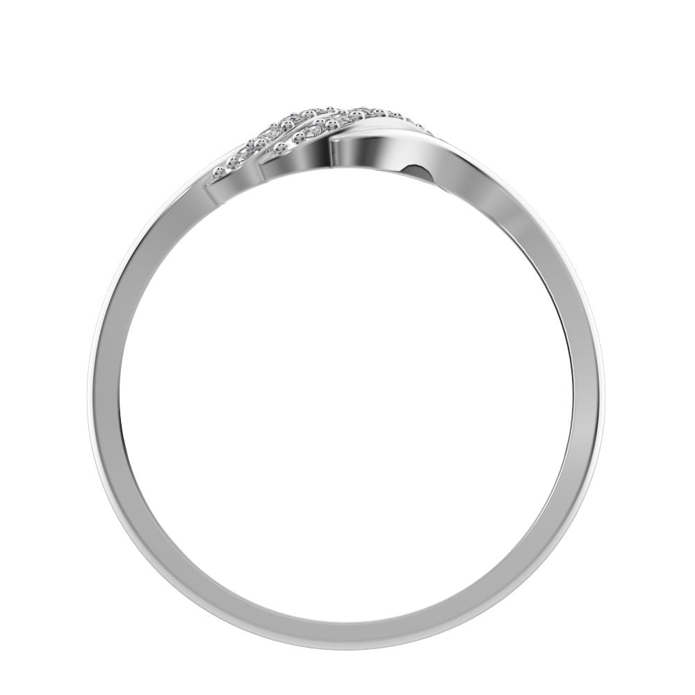0.13 ct Round Cut Simulated Clear Diamond dainty Minimalist infinity cluster light Cocktail 14K / 18K Solid White Gold everyday ring