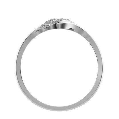 0.13 ct Round Cut Simulated Clear Diamond dainty Minimalist infinity cluster light Cocktail 14K / 18K Solid White Gold everyday ring