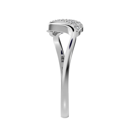 0.13 ct Round Cut Simulated Clear Diamond dainty Minimalist infinity cluster light Cocktail 14K / 18K Solid White Gold everyday ring