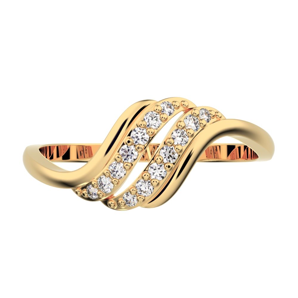 0.13 ct Round Cut Simulated Clear Diamond dainty Minimalist infinity cluster light Cocktail 14K / 18K Solid Yellow Gold everyday ring