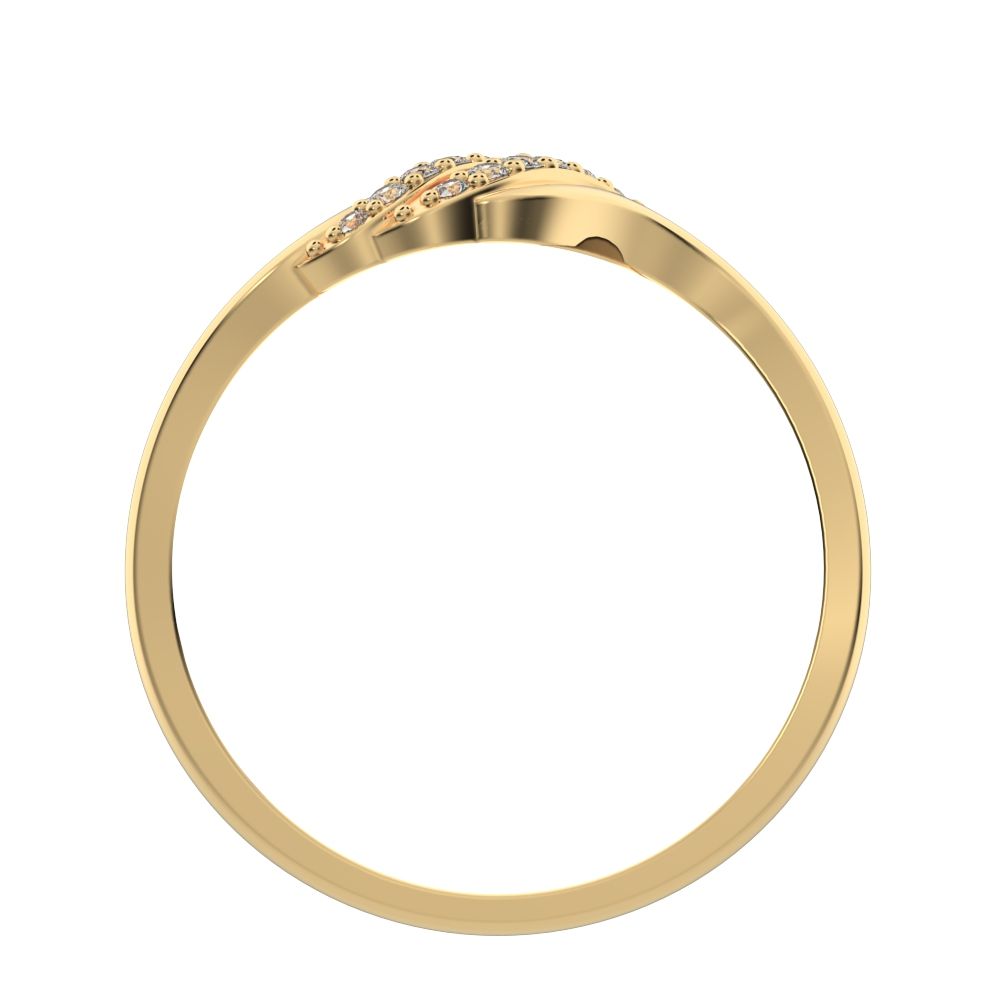 0.13 ct Round Cut Moissanite dainty Minimalist infinity cluster light Cocktail 14K / 18K Solid Yellow Gold everyday ring