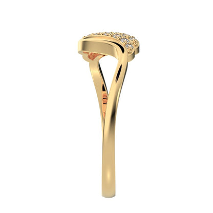 0.13 ct Round Cut Simulated Clear Diamond dainty Minimalist infinity cluster light Cocktail 14K / 18K Solid Yellow Gold everyday ring