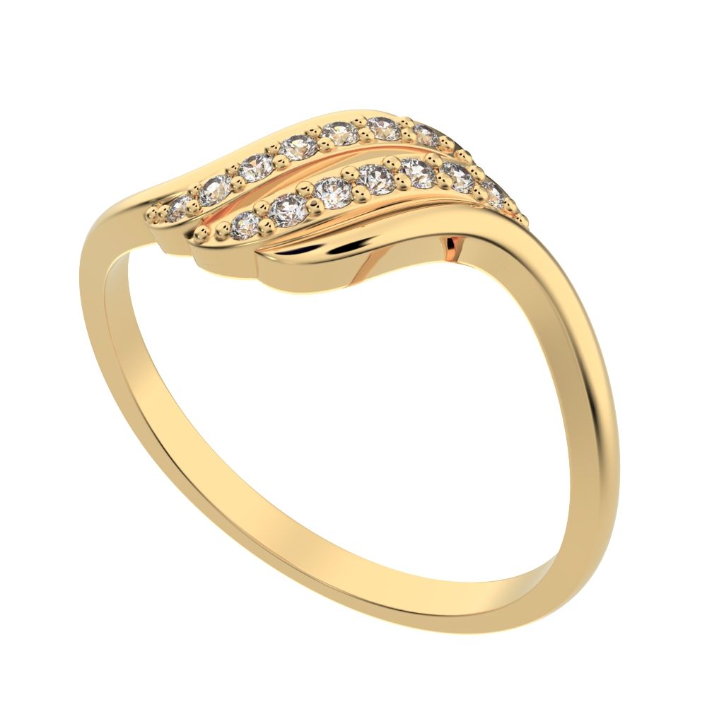 0.13 ct Round Cut Moissanite dainty Minimalist infinity cluster light Cocktail 14K / 18K Solid Yellow Gold everyday ring