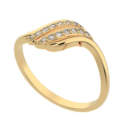 0.13 ct Round Cut Moissanite dainty Minimalist infinity cluster light Cocktail 14K / 18K Solid Yellow Gold everyday ring