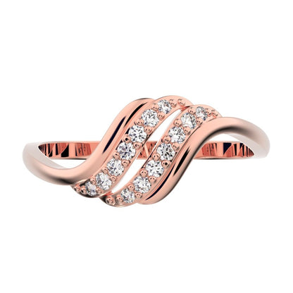 0.13 ct Round Cut Moissanite dainty Minimalist infinity cluster light Cocktail 14K / 18K Solid Rose Gold everyday ring