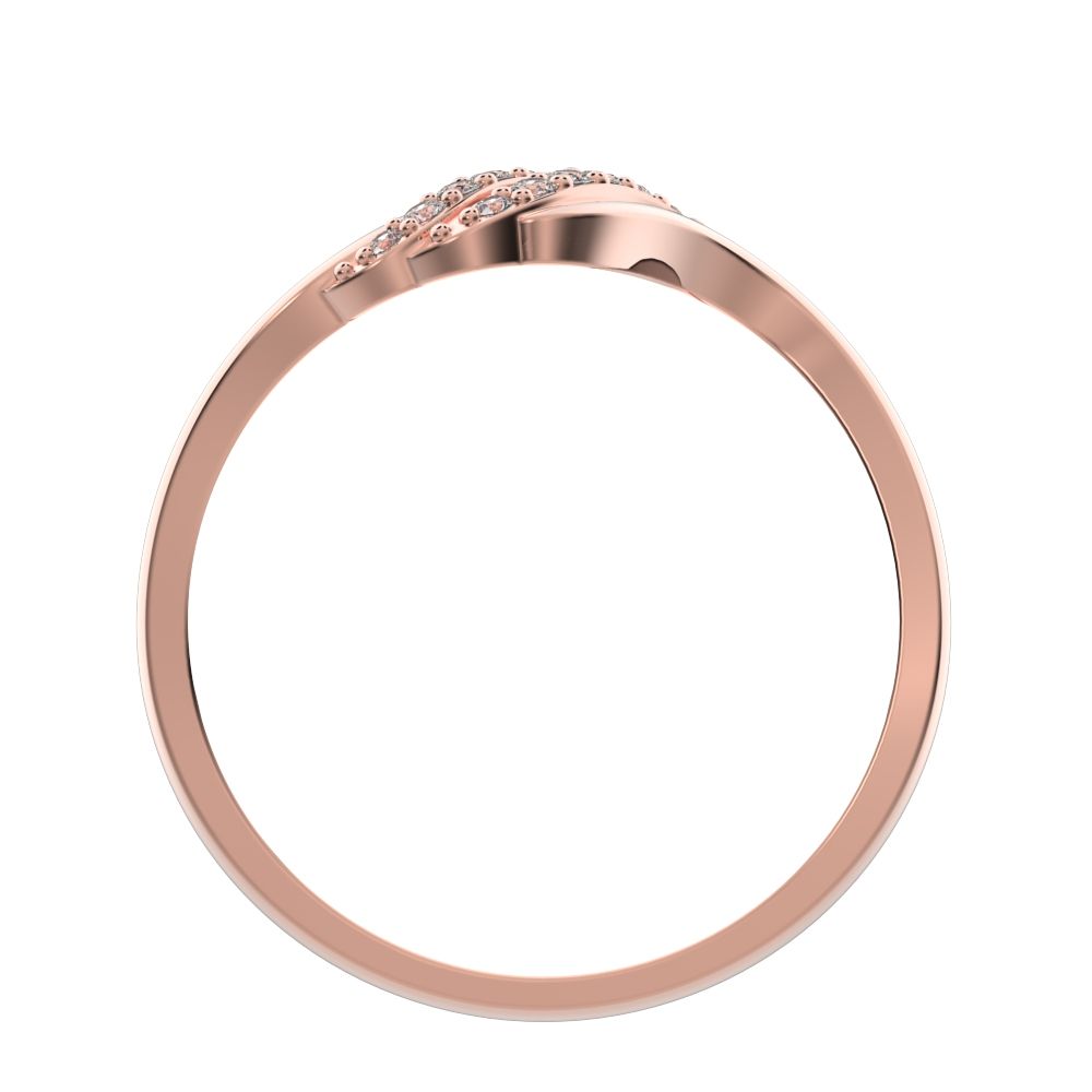 0.13 ct Round Cut Moissanite dainty Minimalist infinity cluster light Cocktail 14K / 18K Solid Rose Gold everyday ring